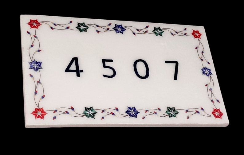 Name Inlay Marble Inlaid Inlay Name Plate Home House Ware House Shop Semi Precious ...