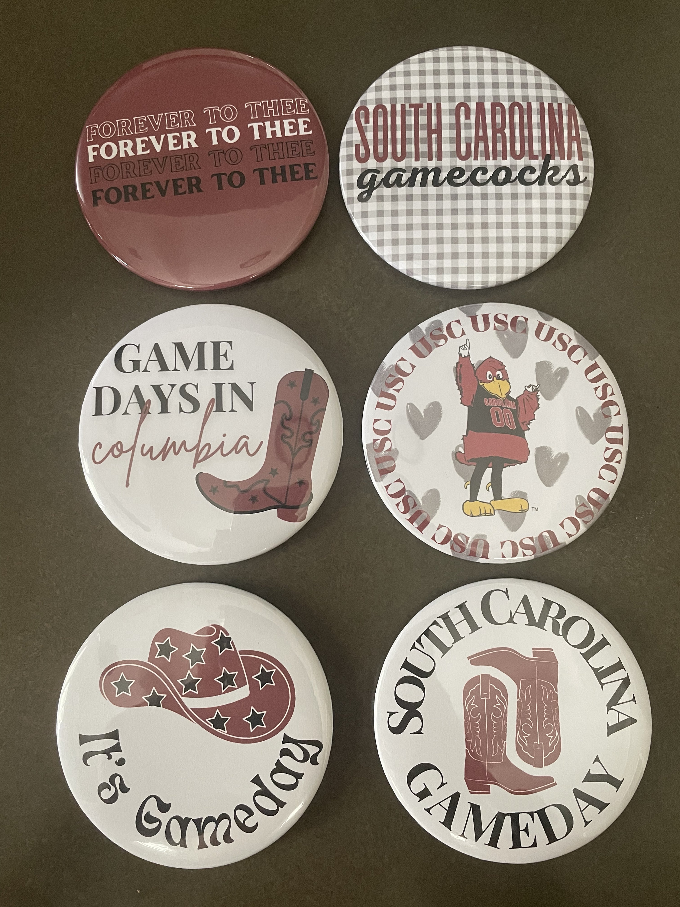 University of South Carolina Gameday Buttons/Pins