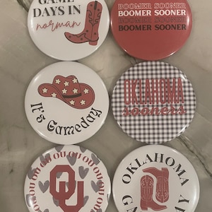 University of Oklahoma Gameday Buttons/Pins