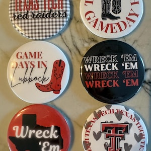 Texas Tech University Gameday Buttons/Pins