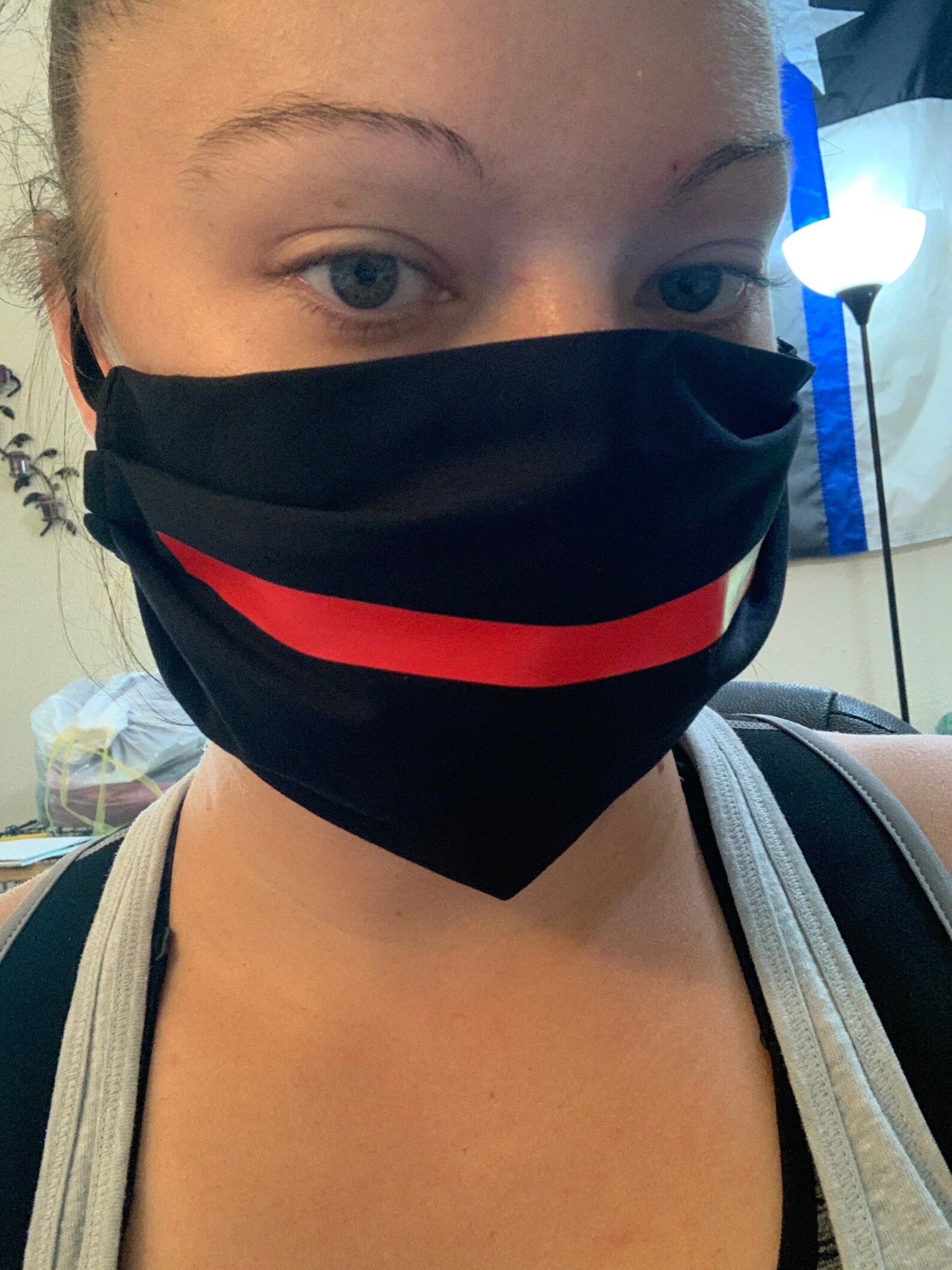 Thin Blue Line Face Mask With Filter Pocket Etsy