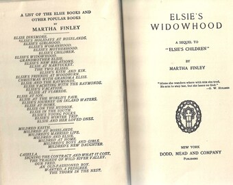 1886 1st Edition Martha Finley Elsie's Widowhood Mint Burgunder Cover