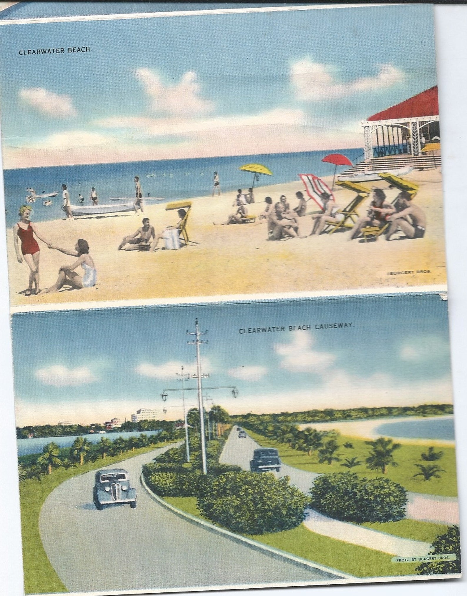 Clearwater FL vintage 18 view postcard folder | Etsy