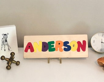 Kid's name puzzle sign, wooden name puzzle, personalized, puzzles for children, gifts for toddlers, baby shower gift, 1st birthday gift