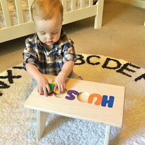 Name Puzzle STOOLS, wooden personalized puzzle, stools with name, gifts for toddlers, baby shower gift, 1st birthday gift