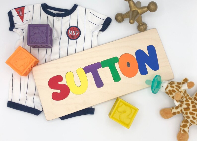 Baby Shower Gift Personalized Gift for Babies Wooden Puzzle Etsy