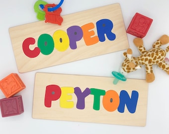 Personalized name puzzles, wooden, puzzles for children, gifts for toddlers, baby shower gift, 1st 2nd 3rd birthday gift, name sign, plaque