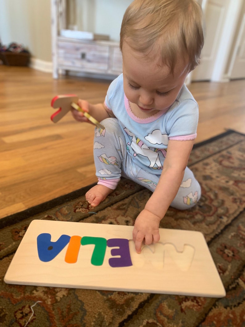 Baby Shower Gift Personalized Gift for Babies Wooden Puzzle Etsy