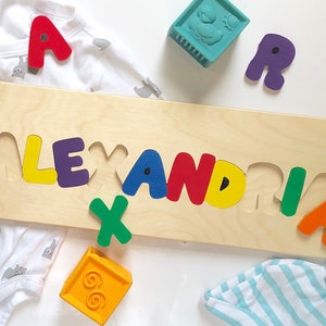 Children's name puzzles, wooden puzzle, personalized puzzle, puzzles for children, gifts for toddlers, baby shower gift, 1st birthday gift image 4