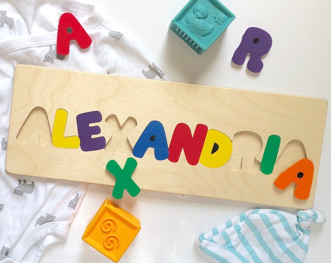 Personalized name puzzles, wooden name puzzle, name puzzle, puzzles for children, gifts for toddlers, baby shower gift, 1st birthday gift