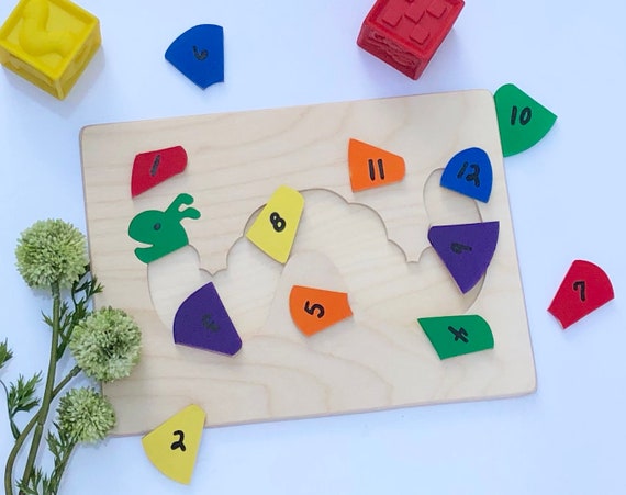 Rompecabezas de gusano, rompecabezas de números, rompecabezas de madera,  regalos para niños, regalo para niños pequeños, regalos de Navidad para