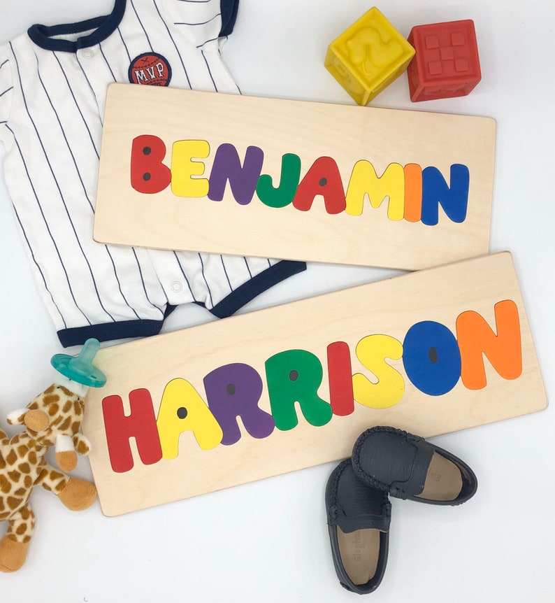 Baby Shower Gift Personalized Gift for Babies Wooden Puzzle Etsy