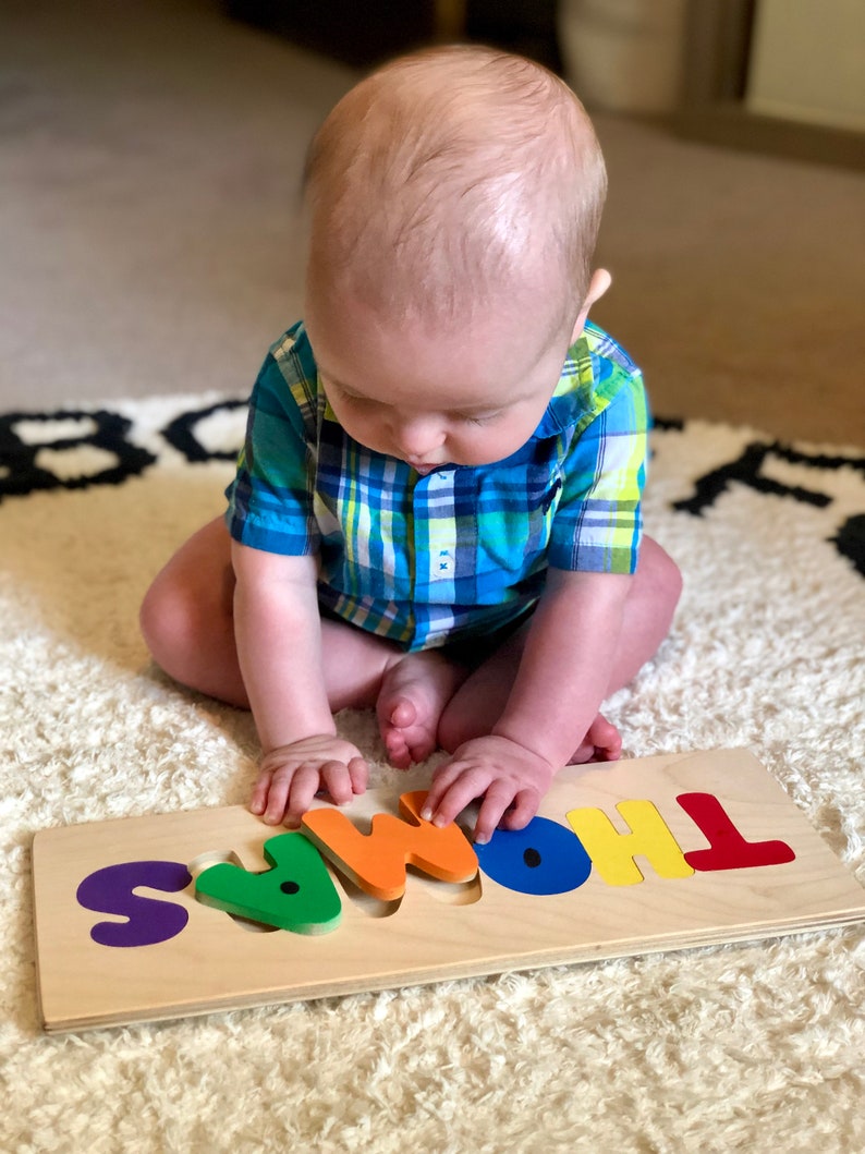 Personalized name puzzles, wooden name puzzle, name puzzle, puzzles for children, gifts for toddlers, baby shower gift, 1st birthday gift image 6