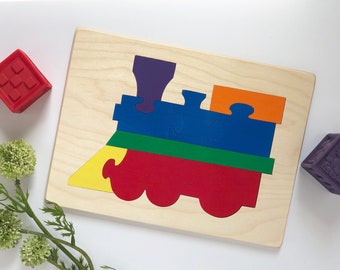 Train puzzle, wooden puzzle, toys for kids, puzzle, educational gift for kids, 1st birthday gift, Easter gift, Christmas gift for kids