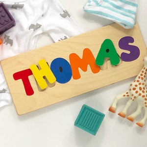 Personalized name puzzles, wooden name puzzle, name puzzle, puzzles for children, gifts for toddlers, baby shower gift, 1st birthday gift image 1