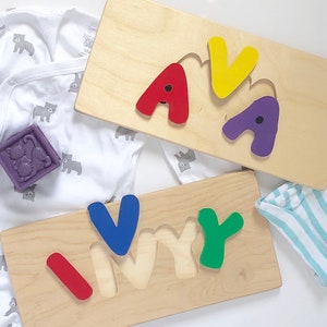 Children's name puzzles, wooden puzzle, personalized puzzle, puzzles for children, gifts for toddlers, baby shower gift, 1st birthday gift image 3