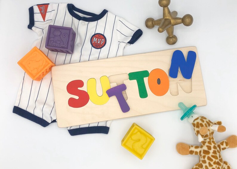 Baby Shower Gift Personalized Gift for Babies Wooden Puzzle Etsy