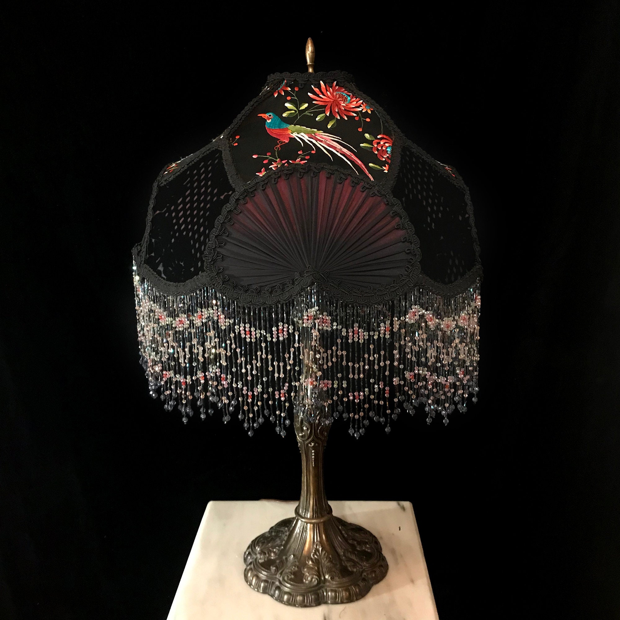 Birds of Paradise Victorian Lamp Shade Shade Only Etsy