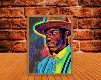 Andre 3000 Digital Download Art, Instant Download,  Outkast Hip Hop Wall Art, Music Poster, Afrocentric Modern Home Decor Wall Art, Pop Art