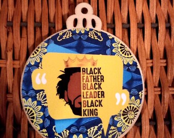 Black Men Ornament, Handmade, Black Father, Black Leader, Black King, Ornaments, Ankara Print