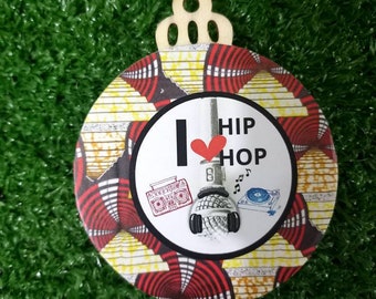 Hip Hop Ornament, Music Ornaments, 80s, 90s, Boombox, Handmade, Decoupage