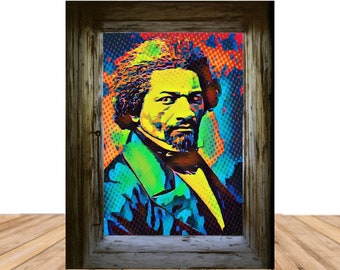 Frederick Douglass Arte digitale, Download istantaneo, Attivista per i diritti civili, Scrittore nero Afrocentric Home Decor Pop Wall Art, Aula, Ufficio