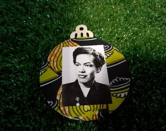 Pauli Murray Ornament, Handmade Afrocentric Christmas Tree Photo Ornaments Social Justice Activist Feminist