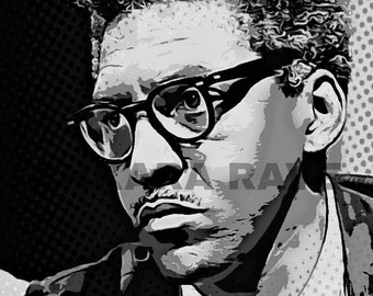 Bayard Rustin Arte digitale, Arte gay, Download istantaneo afrocentrico, Arte queer LGBTQ per i diritti dei gay, Lei Lui Lui Lui Loro Arte, Arte pronome