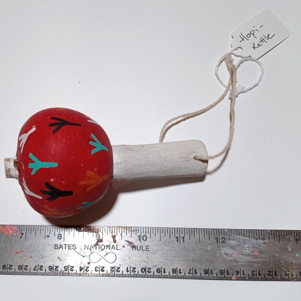 Vintage Red Hopi Gourd Rattle (small)