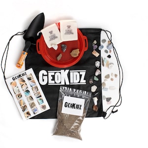 GeoKidz Dig Kit For Kids– STEM base Educational Science Kit for Geology Enthusiasts. Mineralogy and geology exploration & minerals!