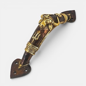 Brass Bull Head Door Handle | Bastar Dhokra Art Door Pull | Handmade 9 Inch Door Hardware | Housewarming Gift