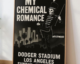 My Chemical Romance LA 2 Poster: Hand-Drawn MCR 2025 Tour Print