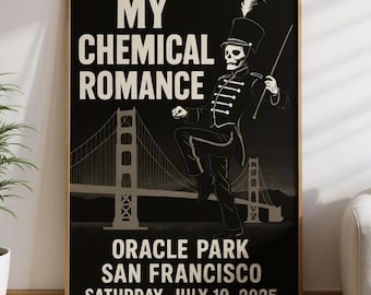 My Chemical Romance San Francisco Poster: Hand-Drawn MCR 2025 Tour Print
