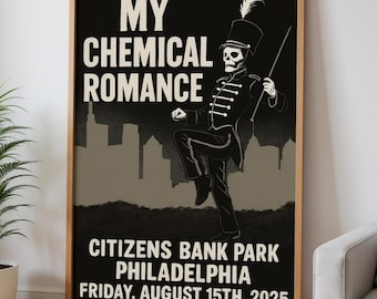 My Chemical Romance Philadelphia Poster: Hand-Drawn MCR 2025 Tour Print