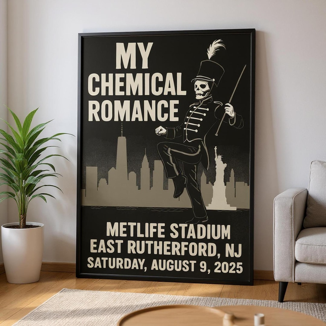 My Chemical Romance New Jersey Poster: Hand-drawn MCR 2025