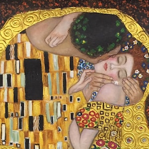 Gustav Klimt &quot;The Kiss&quot; repro, Oil painting on canvas, Hand-Painted