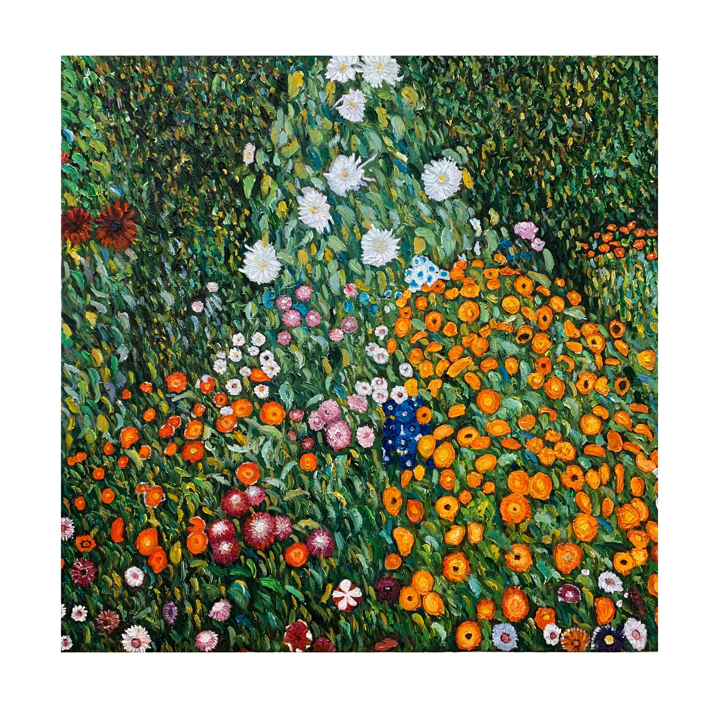 グスタフ・クリムトの花園の複製画 - 100%手描きのキャンバス グスタフ・クリムトの花園の複製画 - 100%手描きのキャンバス