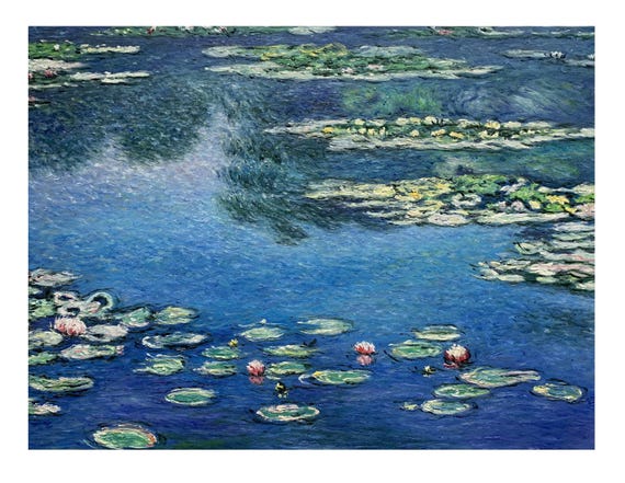 クロード・モネ作「睡蓮」油絵、手描き印象派池画 - Etsy 日本