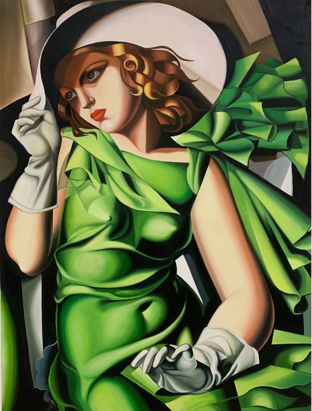 Tamara De Lempicka Young Girl in a Green Dressjeune Fille Vert Repro
