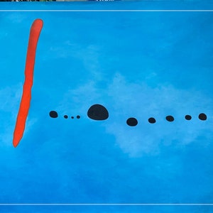 Reprodukcja obrazu Joan Miró 'Blue II' - duży, ręcznie malowany, abstrakcyjny, nowoczesny obraz olejny na płótnie, dostępny w magazynie i gotowy do wysyłki!