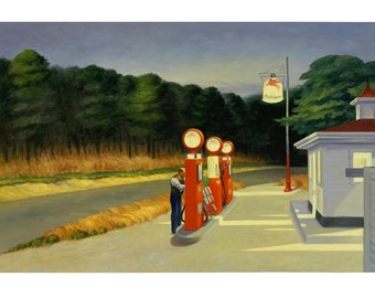 Edward Hopper Gas repro, Oil painting on canvas 100% Hand Painted