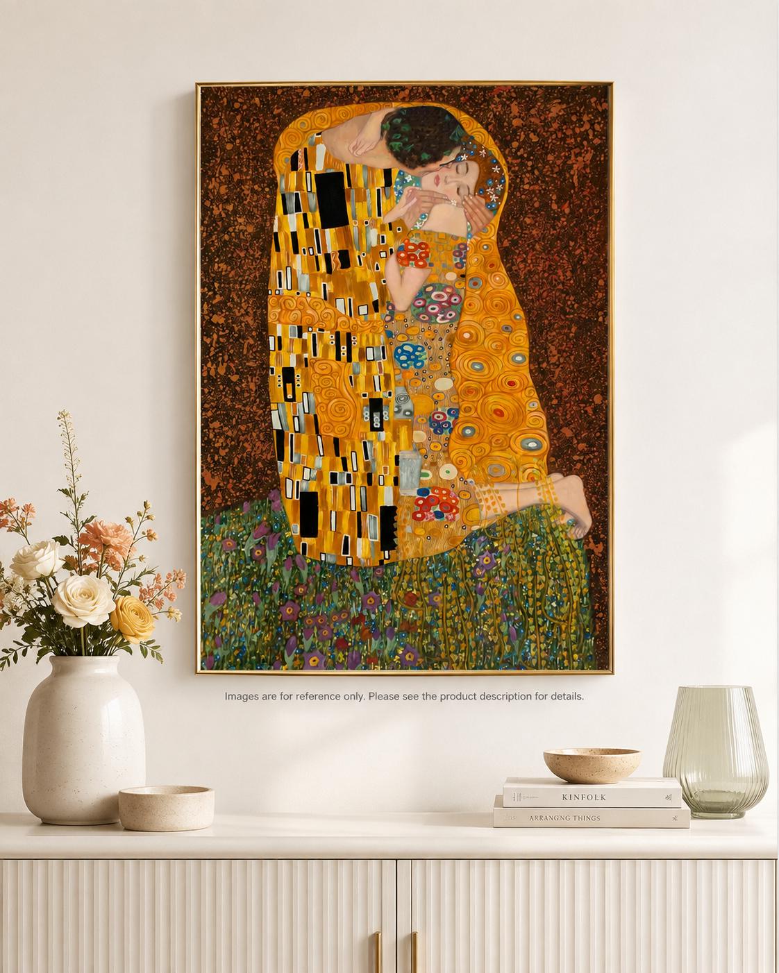 Gustav Klimt the Kiss Hand-painted Oil Painting Reproduction on