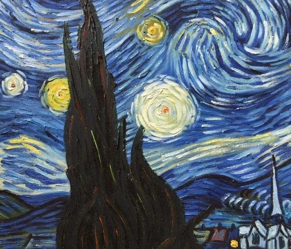 ヴィンセント・ヴァン・ゴッホの『星月夜』複製画 - キャンバス油絵