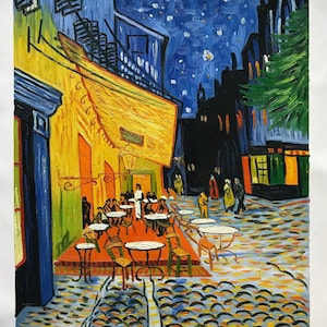 Vincent Van Gogh - Café Terrace at Night (Terrasse de Café la Nuit), Hand-Painted Oil Painting on Canvas, In Stock & Ready for Shipping!