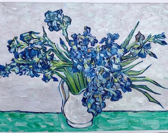 Vincent Van Gogh Vaso di Iris Repro, dipinto ad olio su tela