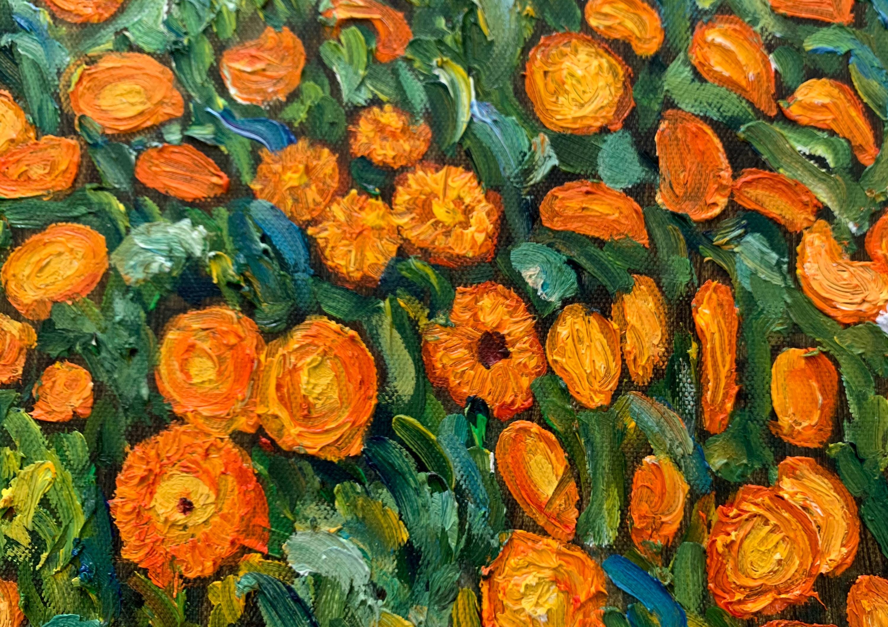 グスタフ・クリムトの花園の複製画 - 100%手描きのキャンバス