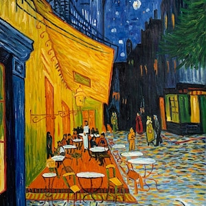 Vincent van Gogh Café Terrace at Night Painting, Hand-Painted Oil on Canvas