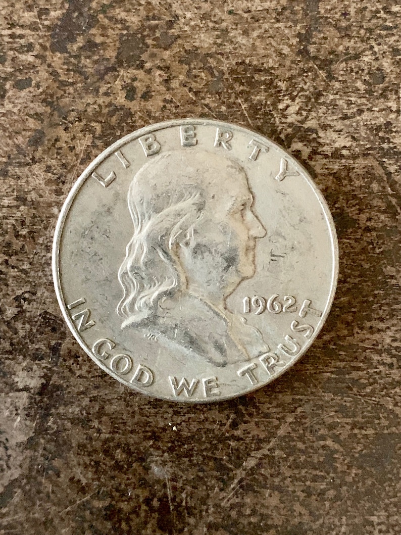 Benjamin Franklin Silver Half Dollar Coin Mint State Condition 1962 U.S