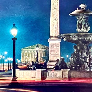 Paris; Praça da Concórdia; Obeliscos de Louxor; Cartão postal