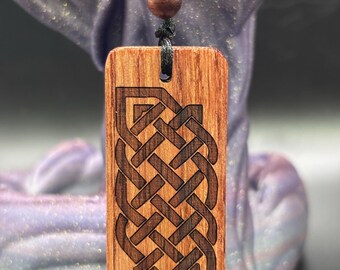 Engraved Wooden Celtic Knot Necklace